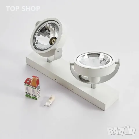 Прожектор Arcchio 'Lieven' (модерен) в бял алуминий за кухня (2 крушки, G9) - таванно осветление, та, снимка 7 - Лампиони - 48830202