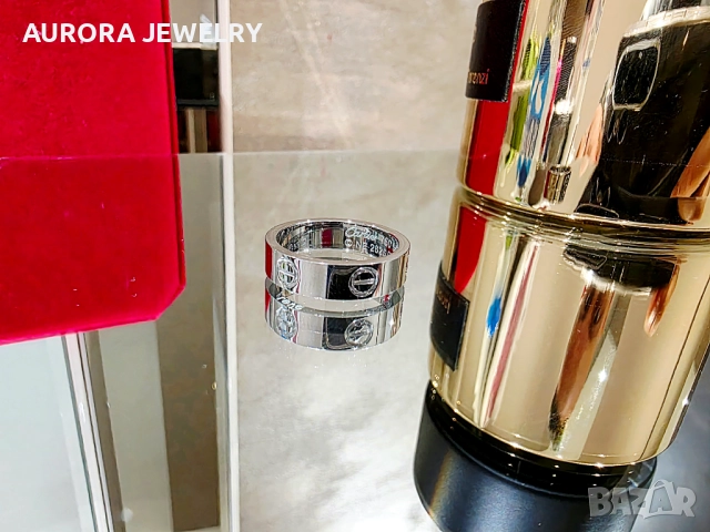 CARTIER Love White Gold Classic Model Пръстен, снимка 3 - Пръстени - 52879471