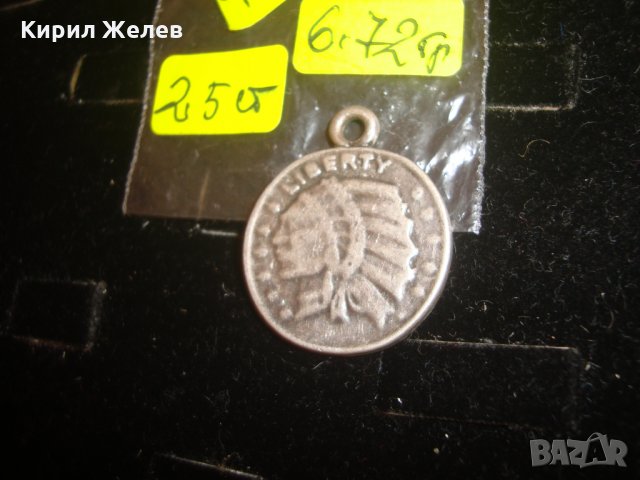 ПОСРЕБРЕН ИНДИАНЕЦ МЕДАЛЬОН - МОНЕТА ДОЛАР 4437