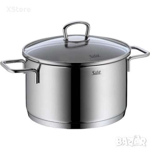 Комплект 3 тенджери Silit Alicante, Стъклени капаци, Сребърен, снимка 4 - Съдове за готвене - 52507642