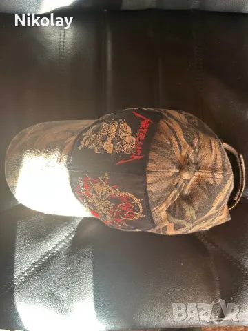 Камуфлажна шапка с нашивки METALLICA & SLAYER и велкро закопчаване, снимка 3 - Шапки - 48558440