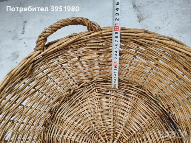 Стар ратанов кош с дръжки, снимка 3 - Антикварни и старинни предмети - 48776216