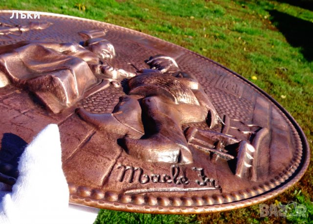 Авторска медна картина,пано,подписана. , снимка 2 - Картини - 30707125