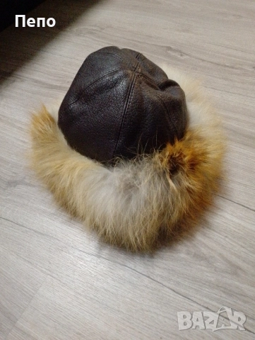Шапка от естествена кожа и косъм