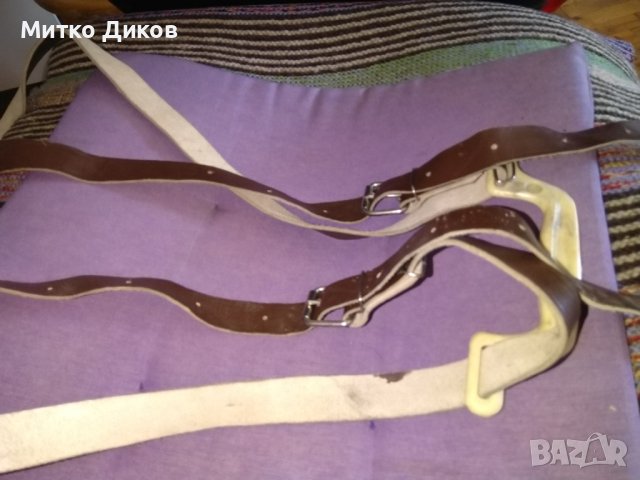 Колани естествена кожа два броя дълги с дръжка за носене на багаж, снимка 3 - Екипировка - 36988281