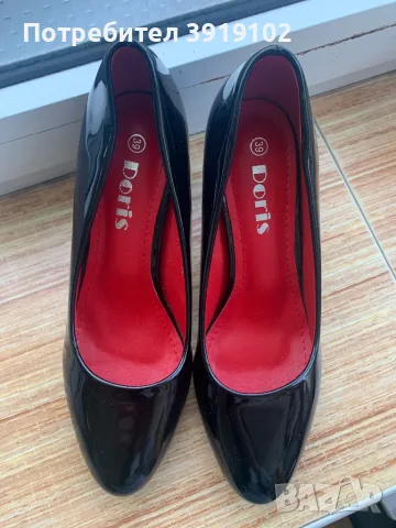 Черни дамски обувки на ток, снимка 5 - Дамски елегантни обувки - 47382076