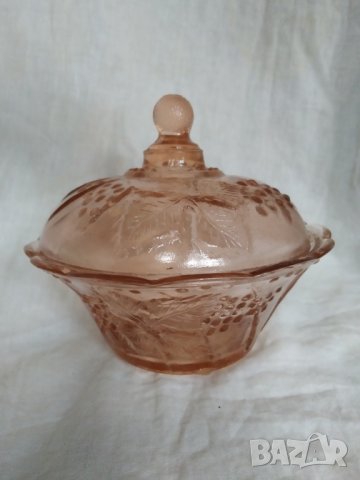 стара стъклена захарница арт деко