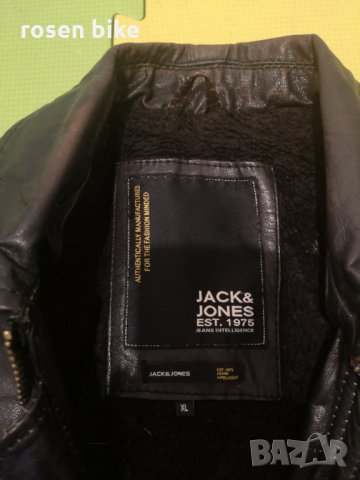''Jack & Jones''оригинално кожено яке-бомбър Л размер, снимка 3 - Якета - 30341129