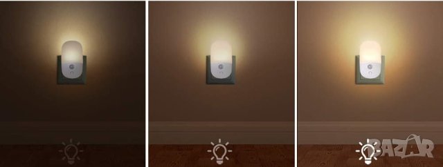 LED нощна светлина със сензор комплект от 2 броя ELN-095, снимка 2 - Други - 42820560