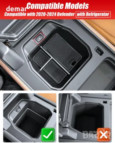 LALAIJDOU 3бр. Органайзер за централна конзола, Land Rover Defender 90 110 130 2020-2024, снимка 3 - Аксесоари и консумативи - 49524822