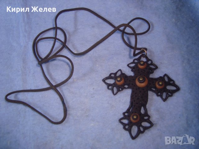 ИНТЕРЕСНО КРАСИВО АЖУРНО КРЪСТЧЕ - АРТ ФЕШЪН КОЛИЕ ПОЛИМЕР с ШНУРЧЕ 27838, снимка 7 - Колиета, медальони, синджири - 36902779