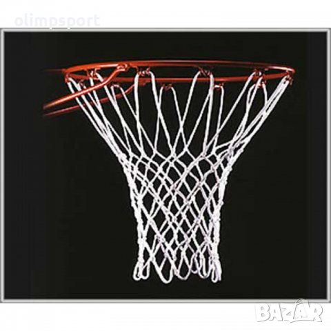 Мрежа за баскетболен кош изработена от полиестер с размери 52 см х 12 биримки х 7 възела