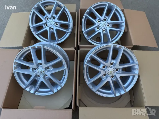 4бр. чисто нови оригинални алуминиеви джанти TOYOTA 16'' 5x114.3 , централен отвор 60.1 , ET45, 6.5J