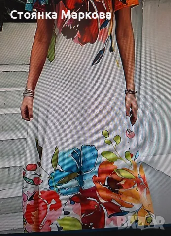 Прекрасна еластична рокля с къс ръкав, снимка 3 - Рокли - 49580488