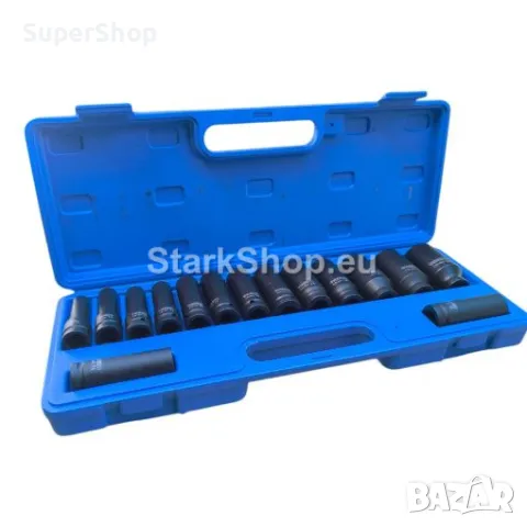 Дълбоки Ударни Вложки 1/2″ Удължени 12 Стенни CR–MO 15 части HAWEK (10 – 32мм), снимка 2 - Други инструменти - 50221091