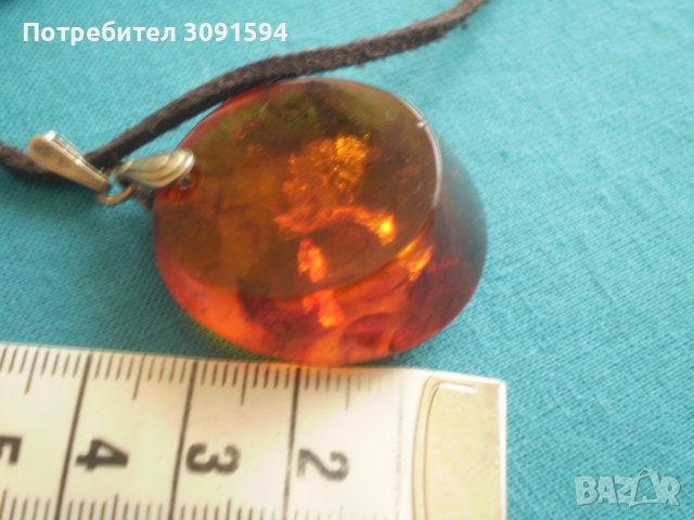 Стара кехлибар висулка медальон сребро 875 кехлибар СССР, снимка 12 - Антикварни и старинни предмети - 37538039