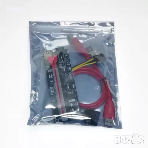 Светещ LED riser 010s PCI-E X1 to PCIE X16 , снимка 6 - Кабели и адаптери - 35247714