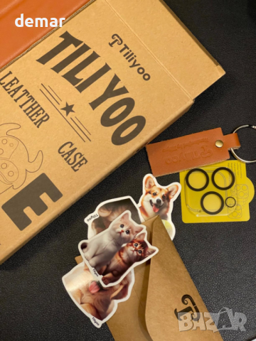 TILIYOO Калъф от естествена кожа  с Magsafe за iPhone 15 Pro Max, 6.7'', черен, снимка 8 - Калъфи, кейсове - 44530016