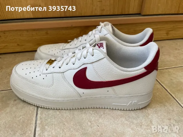 Nike Air Force 1 бял+червен , снимка 3 - Маратонки - 49284717