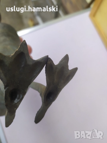 Голяма стара бронзова статуетка/фигура, снимка 11 - Антикварни и старинни предмети - 52963868