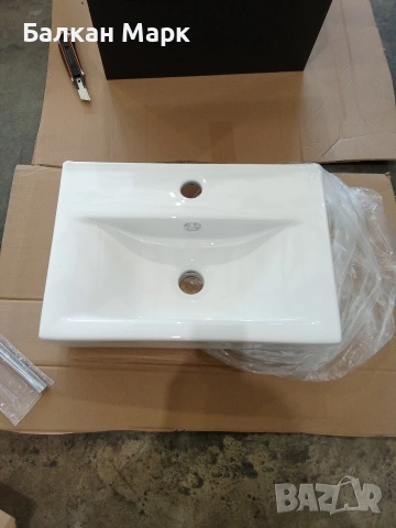 Комплект Шкаф за баня + Мивка Tiny 45 см – Антрацит , снимка 7 - Шкафове - 54156461