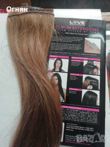 Hair EXTENSIONS ''цял ред, снимка 3 - Аксесоари за коса - 36569946