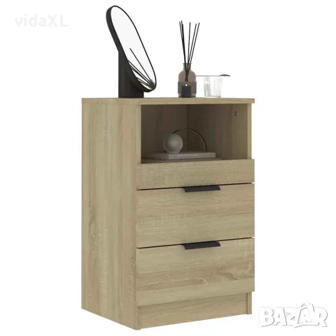 vidaXL Нощно шкафче, дъб сонома, инженерно дърво, снимка 7 - Шкафове - 56147984