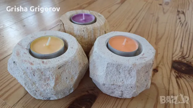 Свещник от камък, снимка 2 - Други - 48888182