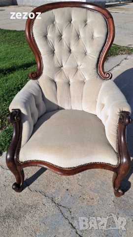 Кресло антикварно махагон №056, снимка 5 - Дивани и мека мебел - 53253967