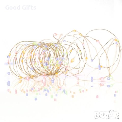 Коледни лампички, Пастелни, 20 LED, 2.2м, снимка 2 - Лед осветление - 42744033