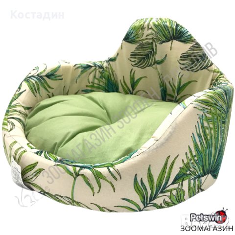 Уютно и Стилно Легло за Куче/Котка - S, M размер - Зелено-Бяла разцветка 2