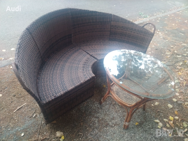 Комплект градински мебели от изкуствен  ратан - Маса и канапе Размери на канапето Широчина 185см Вис, снимка 7 - Градински мебели, декорация  - 51841133