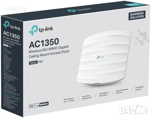 TP-Link Festa F52, AC1350 безжична точка за достъп MU-MIMO гигабитов монтаж за таван WiFi 5, РоЕ, снимка 9 - Друга електроника - 50442747