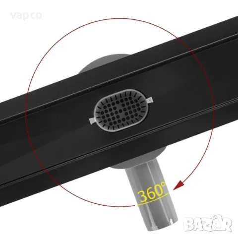 Линеен подов сифон за баня - Черен мат, снимка 6 - ВИК - 47682424