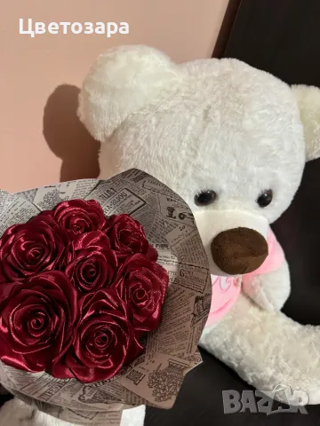 Изработка на сатенени рози , снимка 4 - Романтични подаръци - 49498089