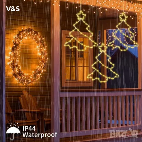 Коледна елха,Пакет от 3 светодиода за, осветен прозорец за коледна украса, LED декорация за прозорци, снимка 3 - Лед осветление - 49832130