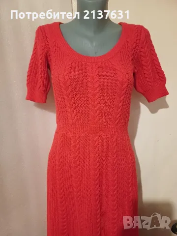 ПЛЕТЕНА ЧЕРВЕНА РОКЛЯ KENVELO - Размер М, снимка 3 - Рокли - 48761598