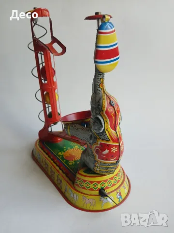 Стара немска ламаринена играчка цирк, слон. , снимка 3 - Колекции - 56462088