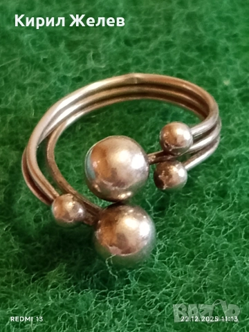 Сребърен пръстен модерен и абстрактен вид майсторска изработка 52489, снимка 2 - Пръстени - 52872901