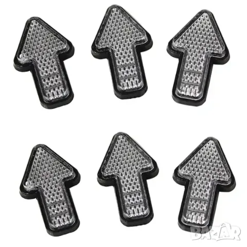 Бели светлоотразителни ленти 6 броя 50 x 15 mm