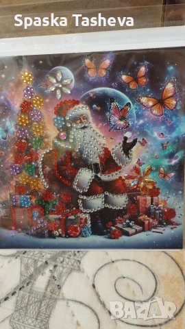 Коледни диамантени картички , снимка 3 - Декорация за дома - 52306814