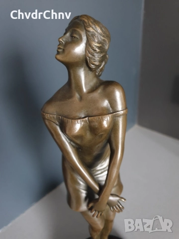 37см-4кг Collinet статуетка/еротика/френска бронзова скулптура/фигура на жена-танцьорка/zz, снимка 6 - Статуетки - 52906084