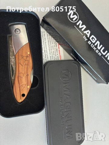 Boker Magnum Caveman Damascus Pocket Knife, снимка 5 - Ножове - 54118568