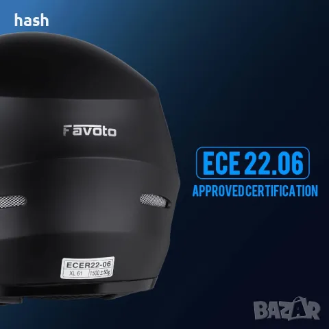 Каска за мотоциклети Favoto, XL (61 см), снимка 4 - Аксесоари и консумативи - 47538699