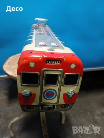 Стара японска тенекиена играчка трамвай., снимка 8 - Колекции - 52257049