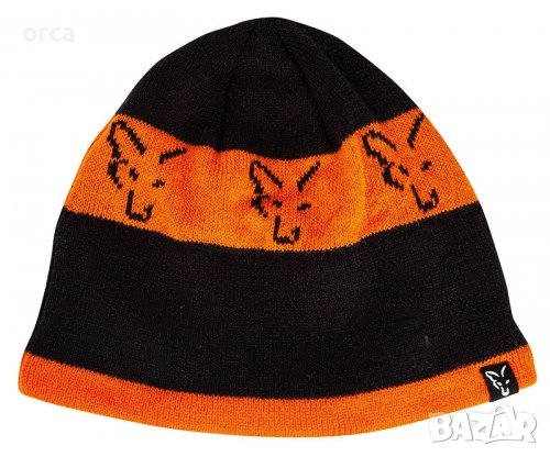 Шапка - плетена Fox Black & Orange Beanie