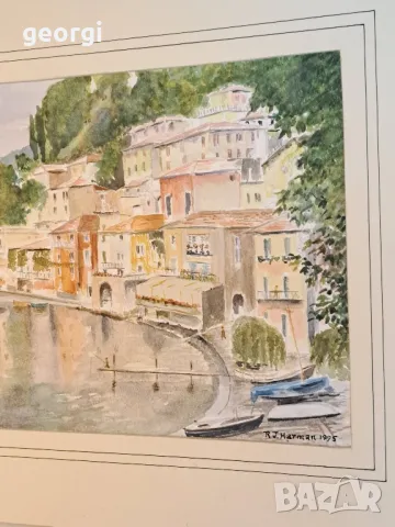 авторска картина акварел морски пейзаж    4/6, снимка 2 - Картини - 49072952