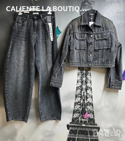 Дънки тъмно сив балон, снимка 3 - Дънки - 54236642