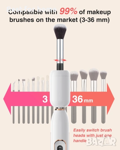 2 в 1 електрическа пила за нокти с машина за почистване на четки за грим , снимка 3 - Друга електроника - 53259052