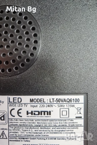 Main Board: 17MB170E  JVC LT-50VAQ6100, снимка 2 - Части и Платки - 51374174